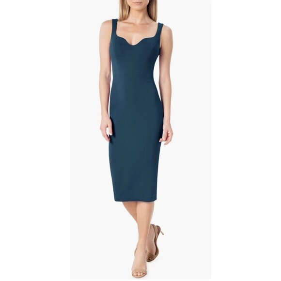 Dress the Population Women's Sz S Sloane Sleeveless Sheath Dress in Peacock Blue - Picture 1 of 10